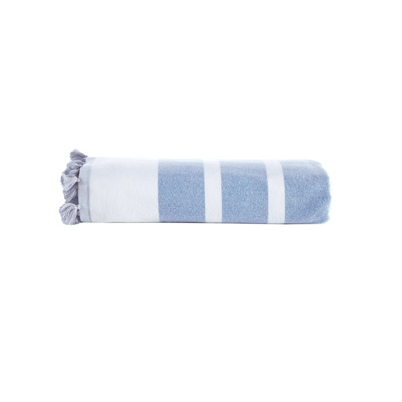 Turkish Cotton Lightweight Jacquard Bath Sheet, Blue