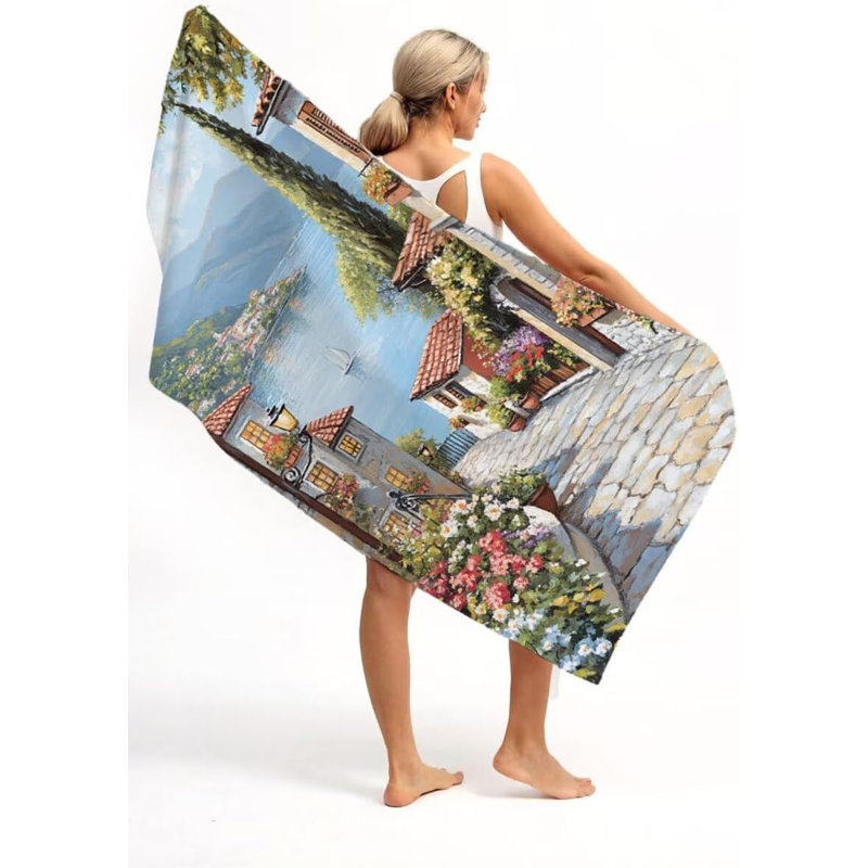 Petite serviette de plage surdimensionnée en microfibre légère TG