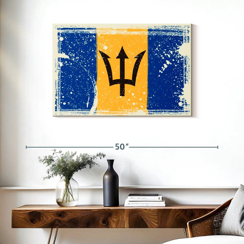Borges Splattered Barbados Flag, 24" H x 36" W
