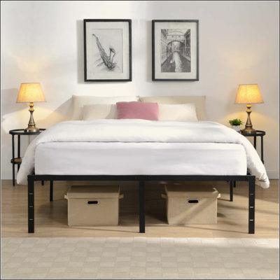 Bed Frame , Heavy Duty Metal Bed Frame , Quick & Easy Assembly, No Noise