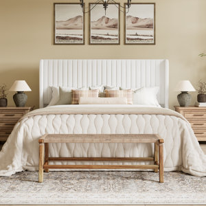 Candler Upholstered Platform Bed with Wingback