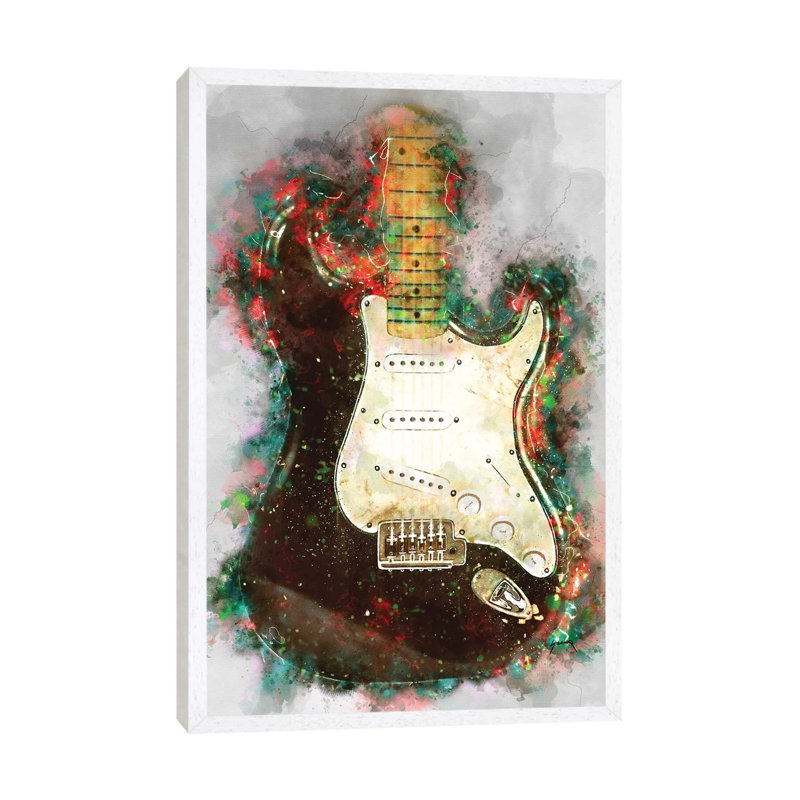 Eric Clapton's Blackie Electric Guitar - Print on Canvas, White Framed, 101.6 cm H x 66.04 cm W