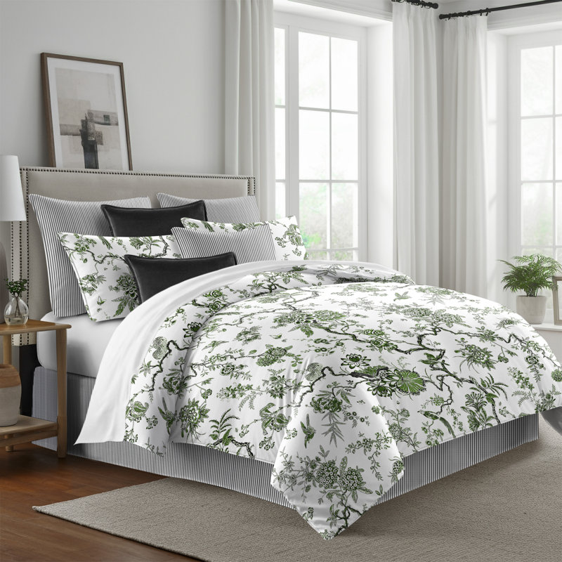 Tree Top Avocado Cotton Comforter Set, King Comforter + 7 Additional Pieces
