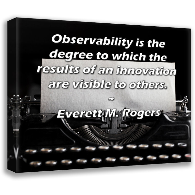 Toile tendue d'ArtsyQuotes par Everett M. Rogers: «L'observabilité est la mesure dans laquelle les résultats d'une innovation sont visibles pour les autres.