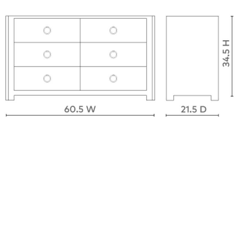 Audrey 6 - Drawer Dresser, Cream