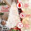 Arbre de Noël blanc 9 pi pré-éclairé avec fil mémoire - 650 lumières incandescentes chaudes, extrémités de 1930, conception à dépliage automatique, support en métal stable, arbre de Noël artificiel en PVC-1817623452