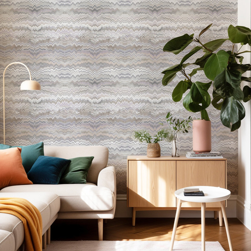 Stonewashed -Misty Mauve Gray Wallpaper, Paper