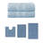 Ensemble de serviettes de bain 2 pièces et tapis de bain 3 pièces Classy, ensemble de 5, turquoise-102445802-102445795