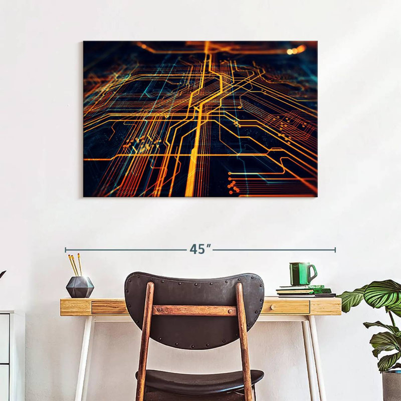 Keiri Circuit Board, 26" H x 39" W