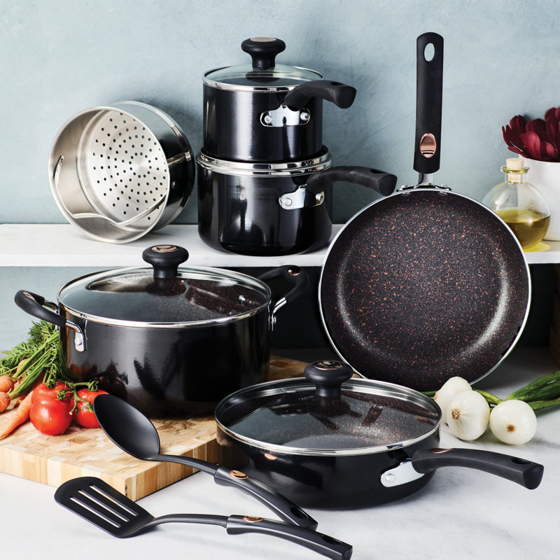 Tramontina 12-Piece Black Aluminum Nonstick Cookware Set