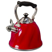 Whistling Tea Kettle, AIDEA 2.3 Quart Enamel-on-Steel Tea Kettle Stovetop,  Enameled Interior Tea Pot Stovetop for Anti-Rust, Audible Whistling Hot