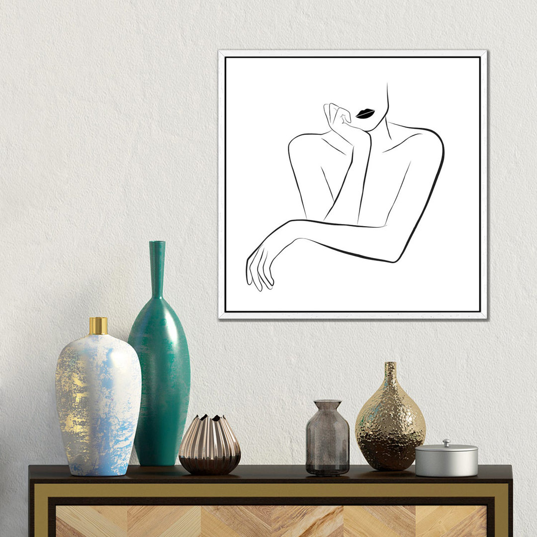 Minimal Face Line Art von Tiny Treasure Prints - Galerie- Giclée auf Leinwand