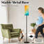 Lampe sur pied en verre abstrait bleu sarcelle créatif à intensité variable moderne avec télécommande et pédale abat-jour abat-jour grand poteau d'angle pour le salon, la chambre et le bureau
