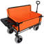Chariot pliant 3 en 1 avec banquette et plateau de table rabattable à l'arrière - capacité de 500 lb, pneus de plage 9 po x 4 po pour le camping, orange-126447006