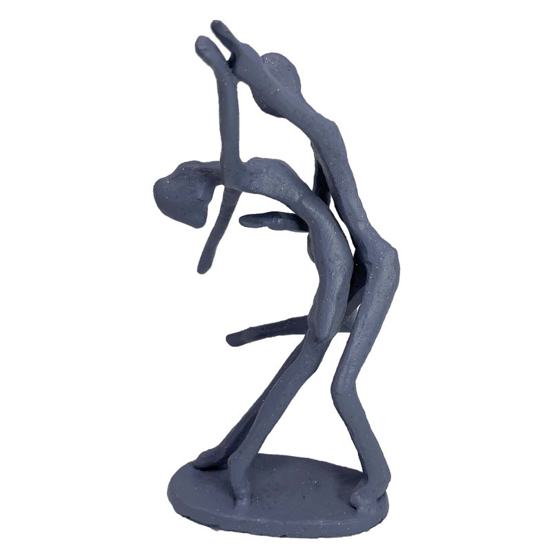 Gabriela DANCING COUPLE IN HOLD Iron Figurine 15cm, Grey Shimmer