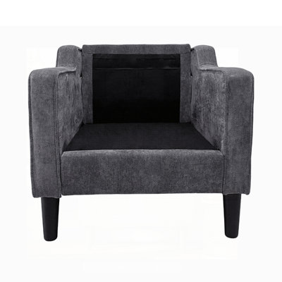 Mid-Century Modern Chenille Arm Chair with Thick Padded Cushion and Durable Frame, Perfect for Small Spaces and Comfortable Seating