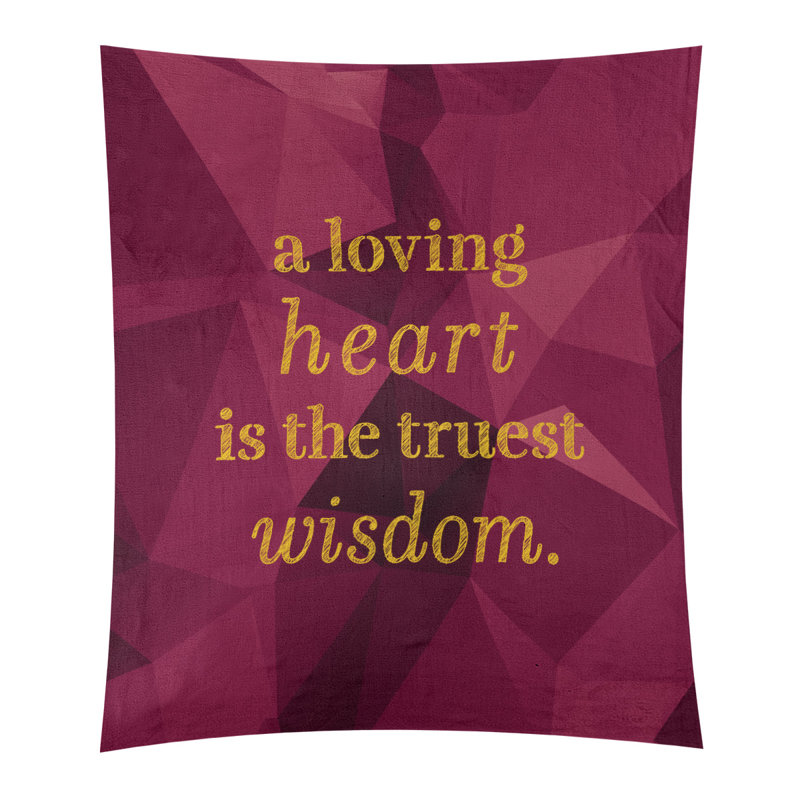 Tapisserie en polyester et citation de gemme en polyester, H 27,5 po x l 37,5 po, Spinelle / or