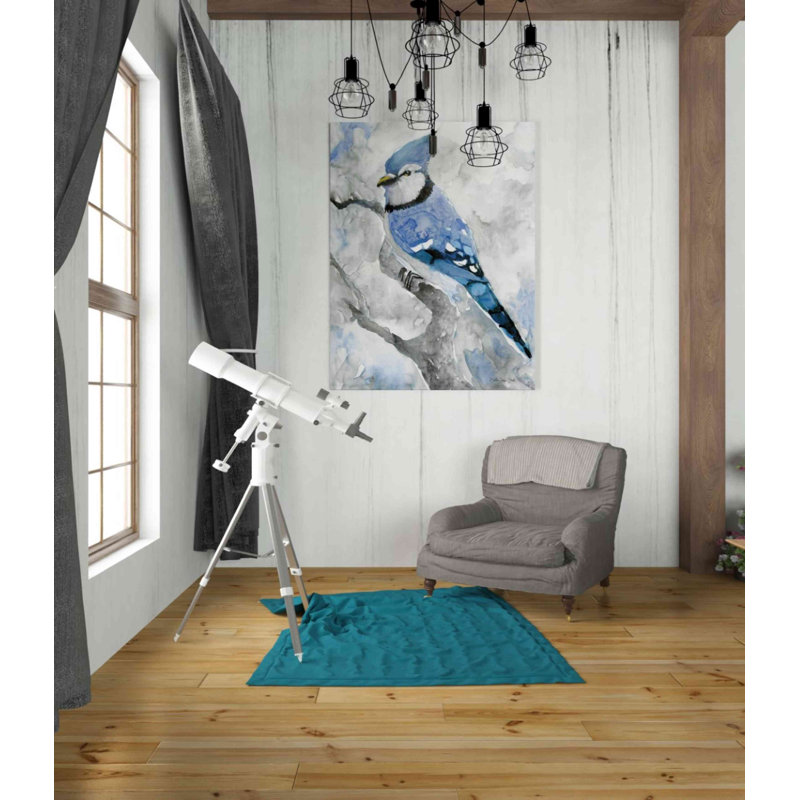 «Blue Jay 2» par Stellar Design Studio - peinture sur toile tendue, H 34 po x l 26 po x P 1,5 po