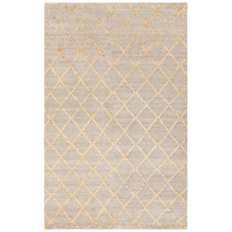 Tapis beige/doré noué la à la main Yoshioka