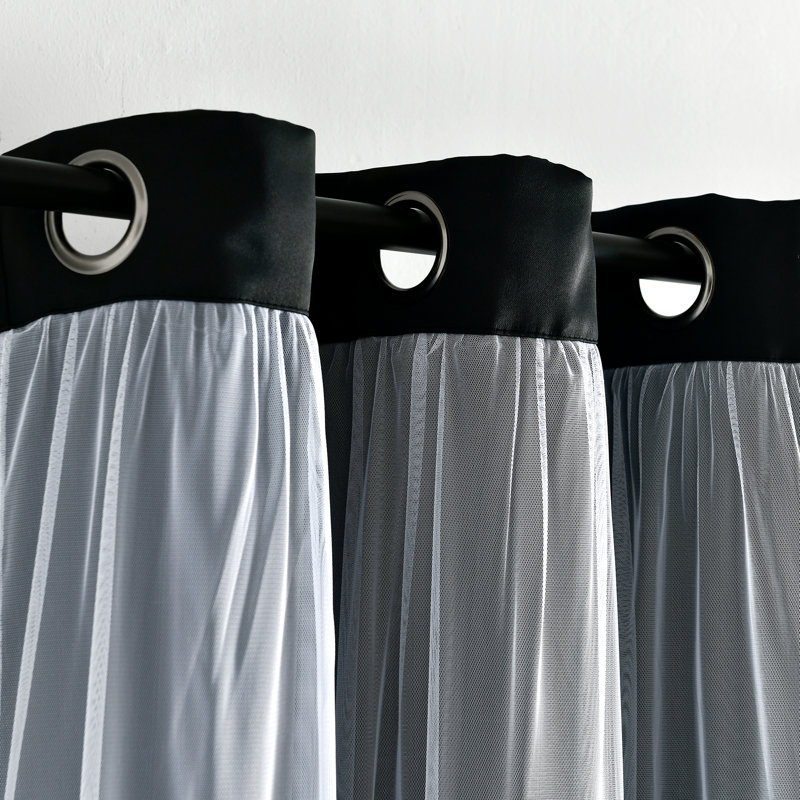 Rideaux unis occultant et isolants, L 38 po x L 84 po, Noir