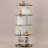 Venelope Bookcase, Bookshelf, 4 Tier Display Cabinet, Display Shelf with Wheels