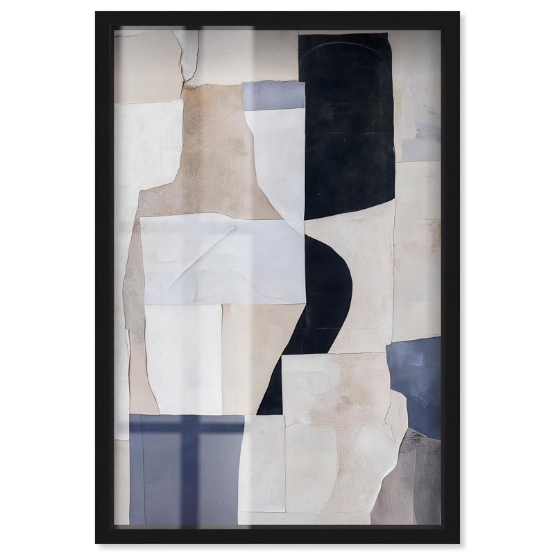 Impression de boîte pliée minimaliste Art Shadowbox par Art Remedy, Noir, H 16 po x l 11 po
