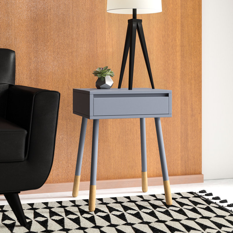 Danixsa End Table with Storage, Gray