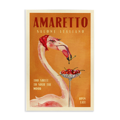Art mural rétro "Amaretto Flamingo" par The Whiskey Ginger