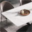 Table de salle à manger 55,12 po Pierre blanche moderne à rebord droit en métal noir pour 6 personnes-655782562-655782560