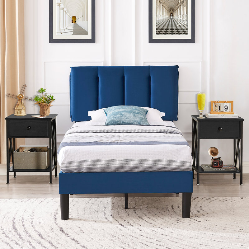 Rayman Steel Piece Bedroom Set, Black, Twin
