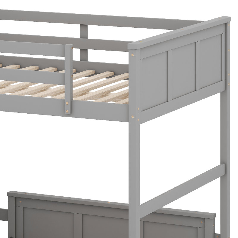 Lit superposé avec bureau, Gris