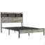 Structure de lit double, structure de lit plateforme en bois, avec rangement et 2 tablettes, sans bruit-1105501758