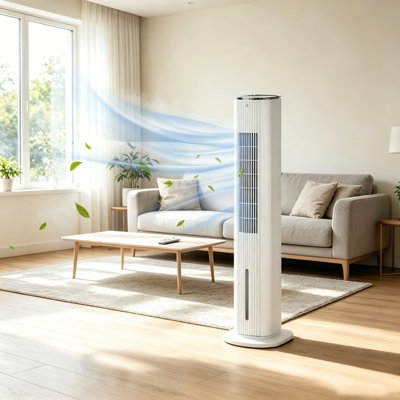 Refroidisseur d'air à évaporation de 42 po 3 en 1 avec humidificateur et réservoir d'eau 3 modes 3 vitesses pour le bureau de la chambre à coucher