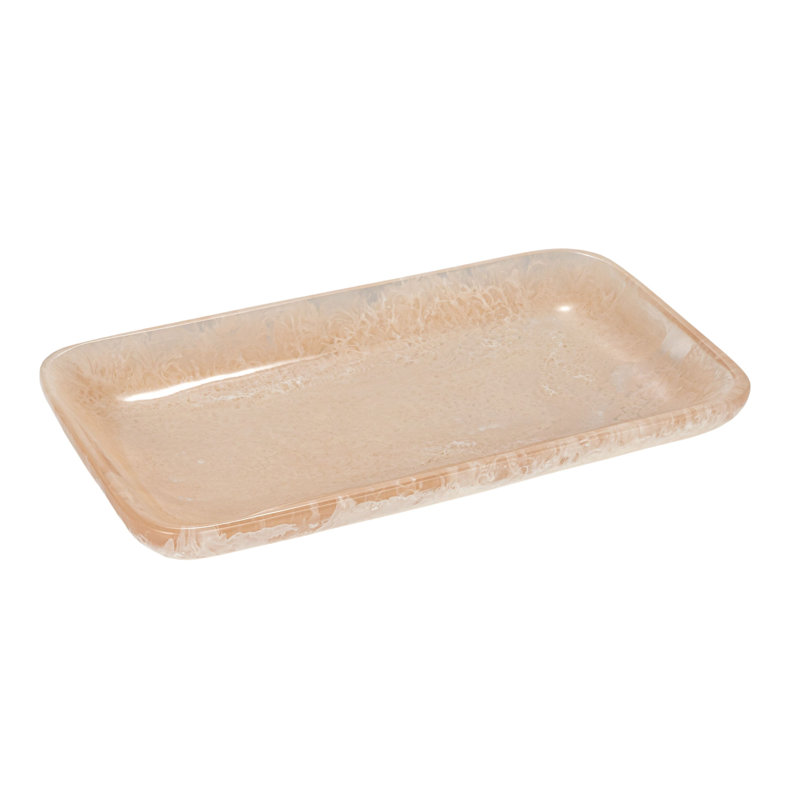 Plateau en résine mat marbré