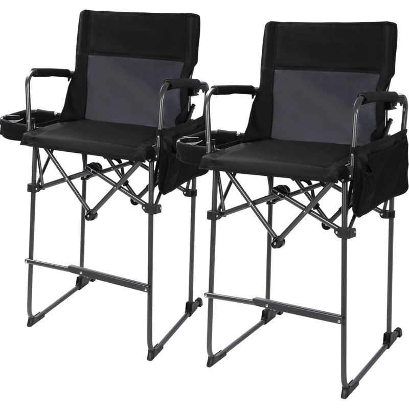 2 Pack 29" Seat Height Tall Folding Camping Chair, 2