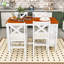Ensemble de table de salle à manger 5 pièces à hauteur de comptoir avec table et 4 chaises rembourrées-2052569166-2052569168-2052569169