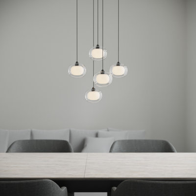 Luminaire suspendu sphère 5 lumières Mission