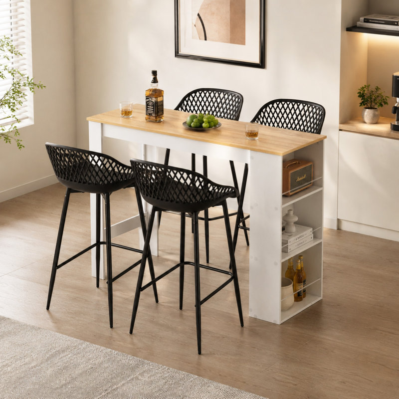 57 cm Iron Bar Set Bar Cabinet, Black