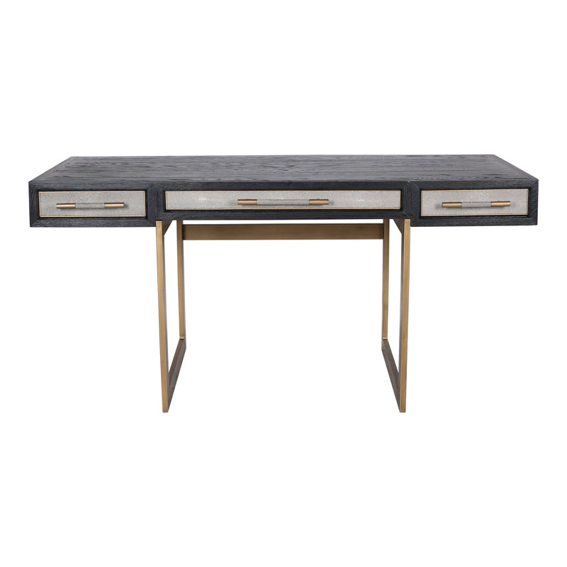 Desk, Gray/Gold