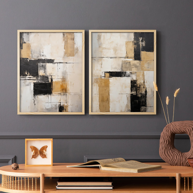 Série ABSTRACT CDI - reproduction encadrée de qualité supérieure - prête à être accrochée - aucun clou requis - aucun clou requis