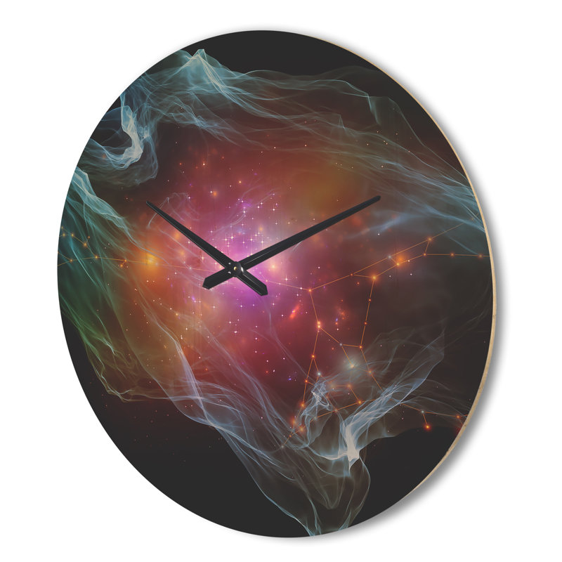 Horloge murale en bois mauve, Très grand