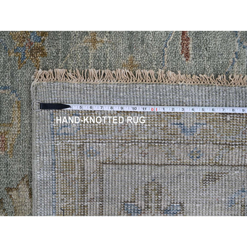 Verbia One-of-a-Kind Rectangle 12'0" X 17'9" New Age Area Rug in Grey