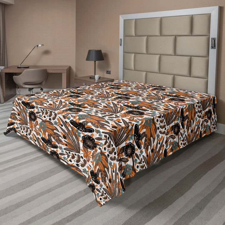 Ambesonne, drap plat floral pivoines, art botanique printanier