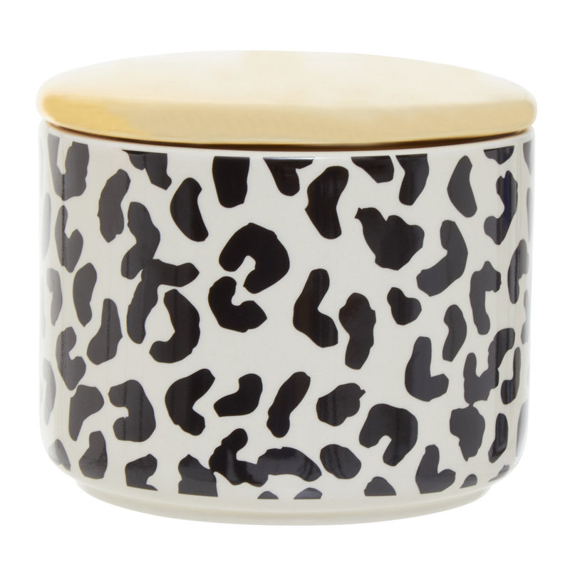 London Leo Stoneware Jar, 10cm H x 11cm W x 11cm D