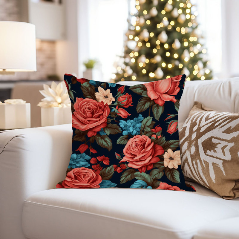 Floral Rose Flowers Pattern XII Classic, 18"H x 18"W