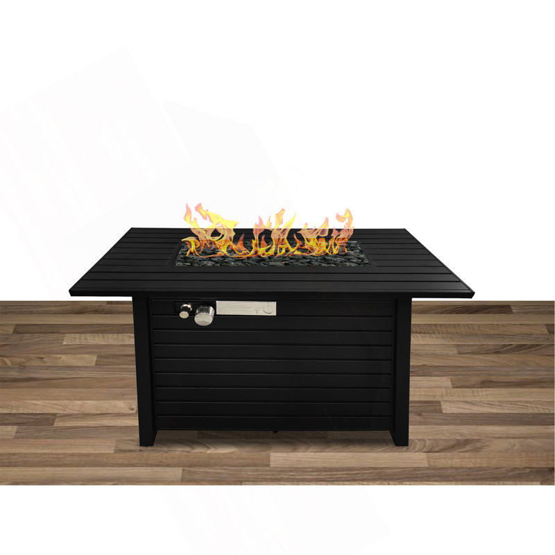 Table de foyer d'extérieur en acier au propane / gaz naturel avec couvercle