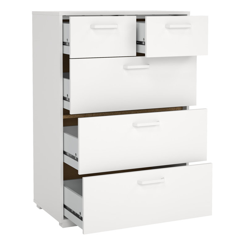 Beore 70.2cm W 5 - Drawer Chest of Drawers, White