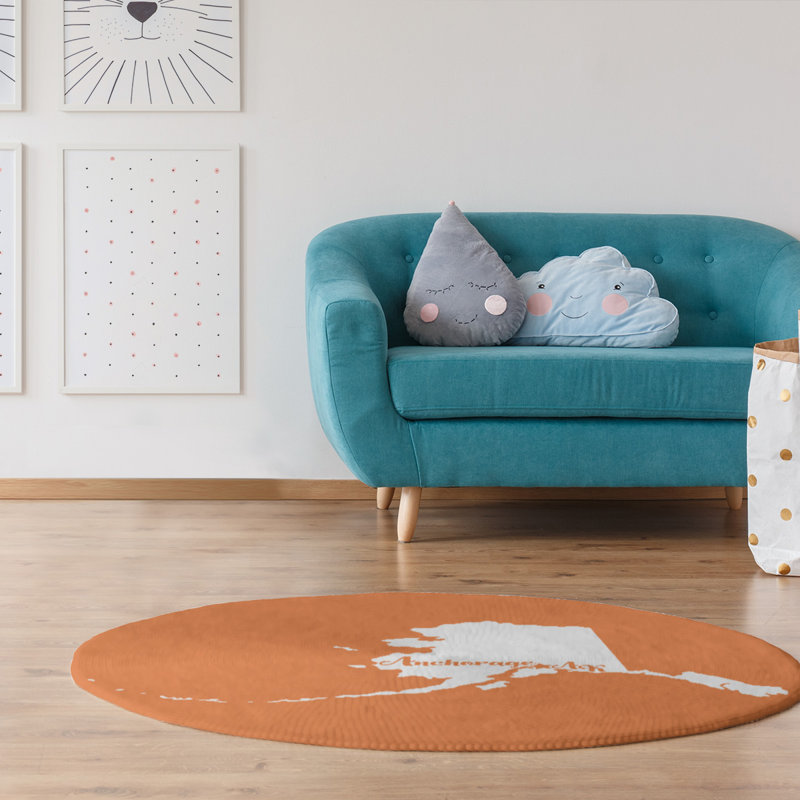 Chenille Indoor Rug, Round 5'