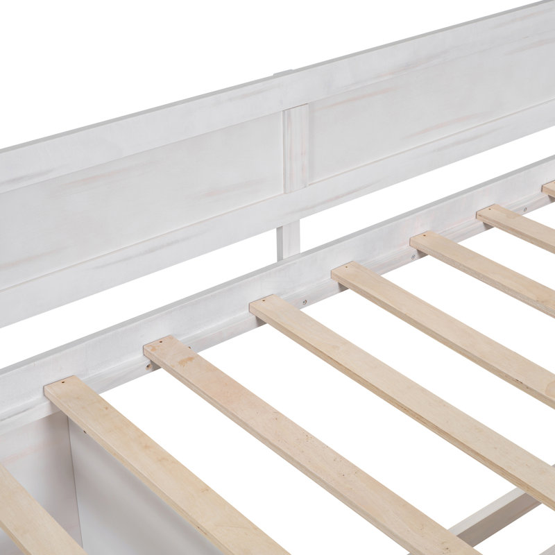 Lit de jour simple avec tiroirs et tablettes, Lit simple, Blanc