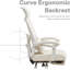 Chaise de bureau ergonomique à haut dossier avec repose-pieds réglable et siège en mousse à mémoire de forme moelleux